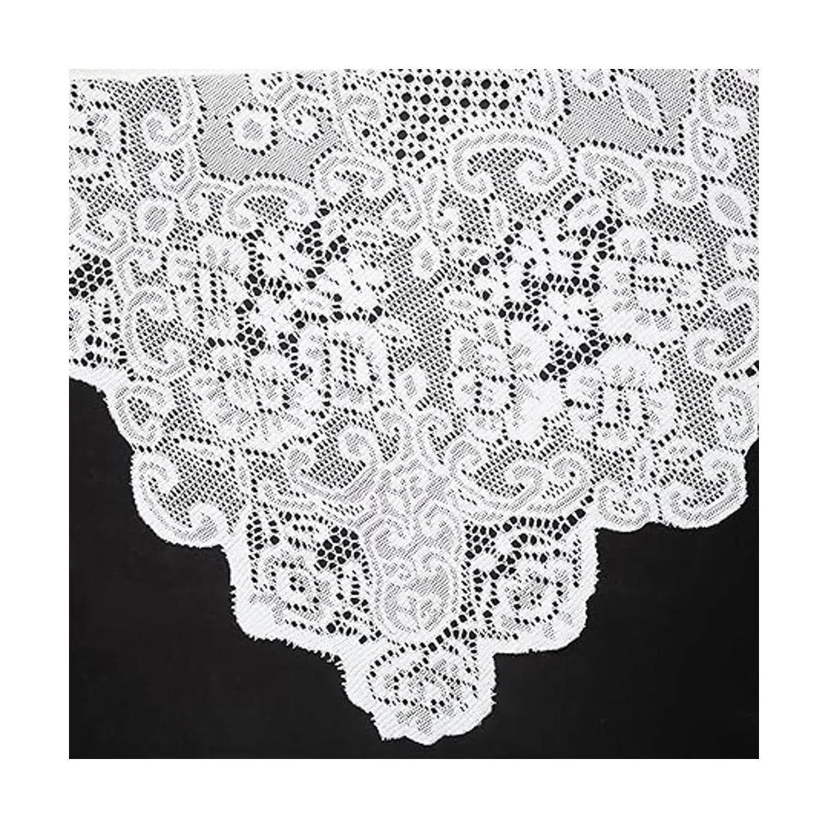 Mantel de encaje blanco para mesas rectangulares estilo_7