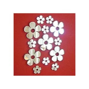 Juego de 50 pequeñas flores calcomanía de espejo tamaños_2