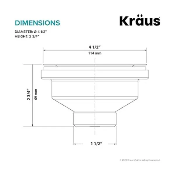 Kraus PST1GR Drenaje de colador para fregadero de cocina_2