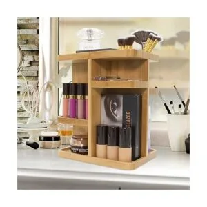 Sorbus Organizador de cosméticos de bambú de 360_2