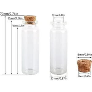 MaxMau Botellas pequeñas con corcho 0.5 fl oz paquete de_2