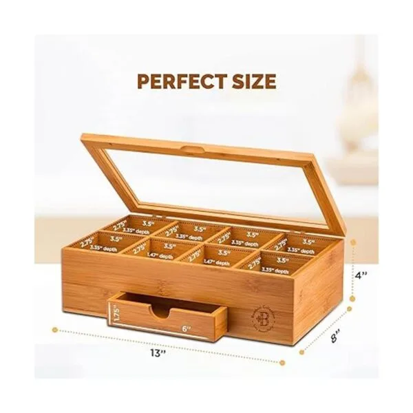 Organizador de caja de té de bambú de alta calidad baúl_7