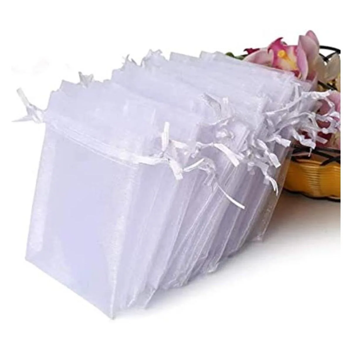 Hopttreely 100 bolsas de organza transparente de alta_1