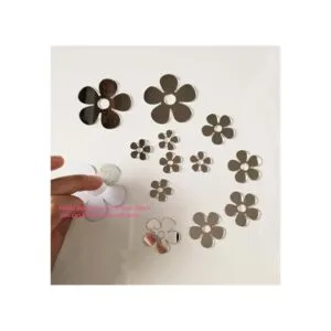 Juego de 50 pequeñas flores calcomanía de espejo tamaños_4