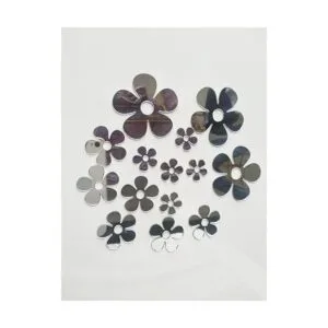 Juego de 50 pequeñas flores calcomanía de espejo tamaños_6