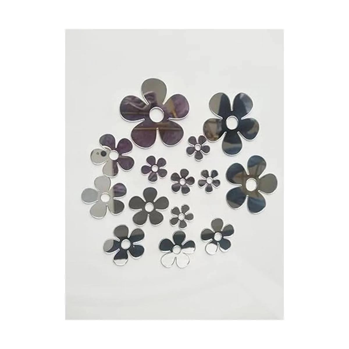 Juego de 50 pequeñas flores calcomanía de espejo tamaños_6