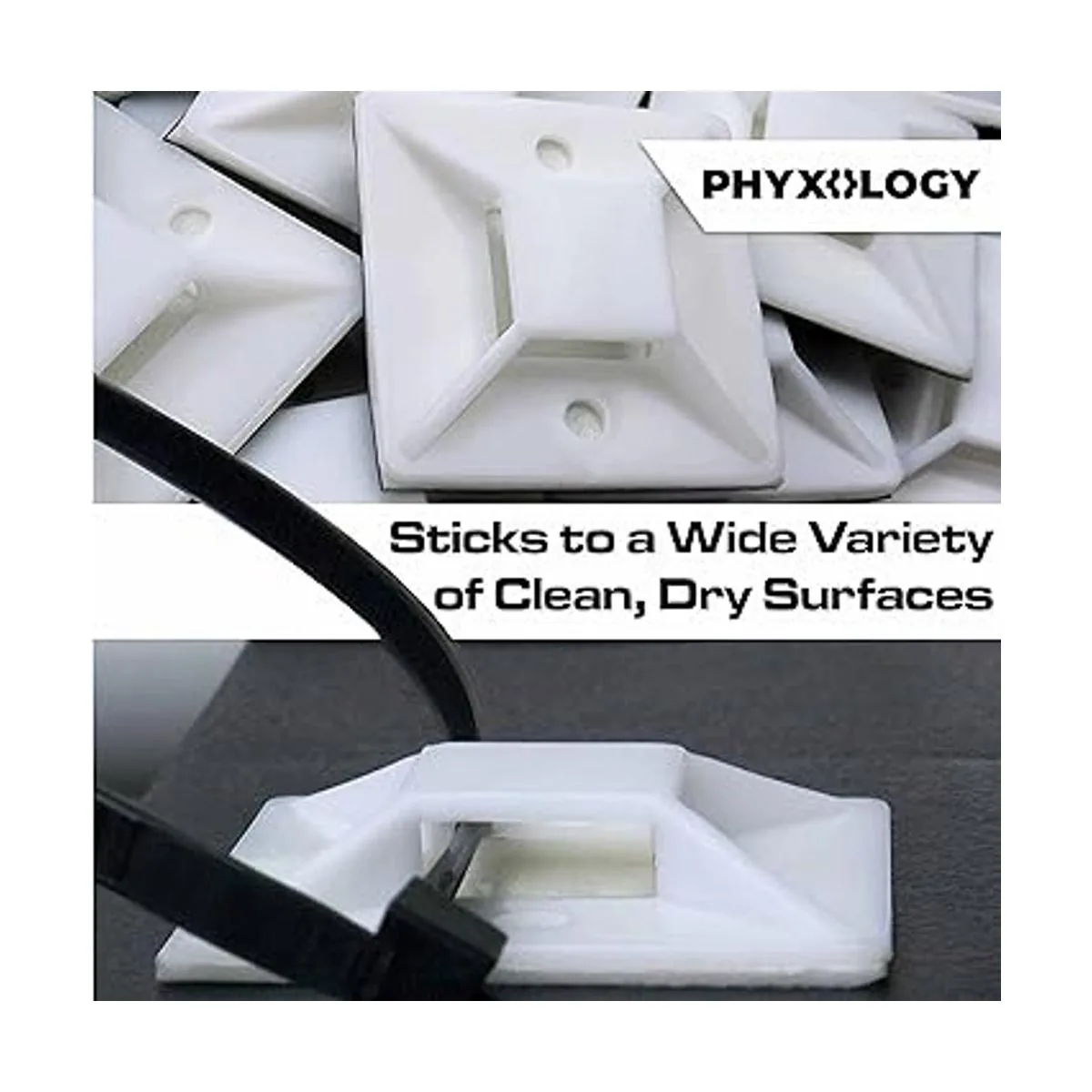 Paquete de 100 soportes para bridas de cables súper_6