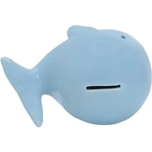 Child to Cherish Alcancía de ballena de cerámica azul_6