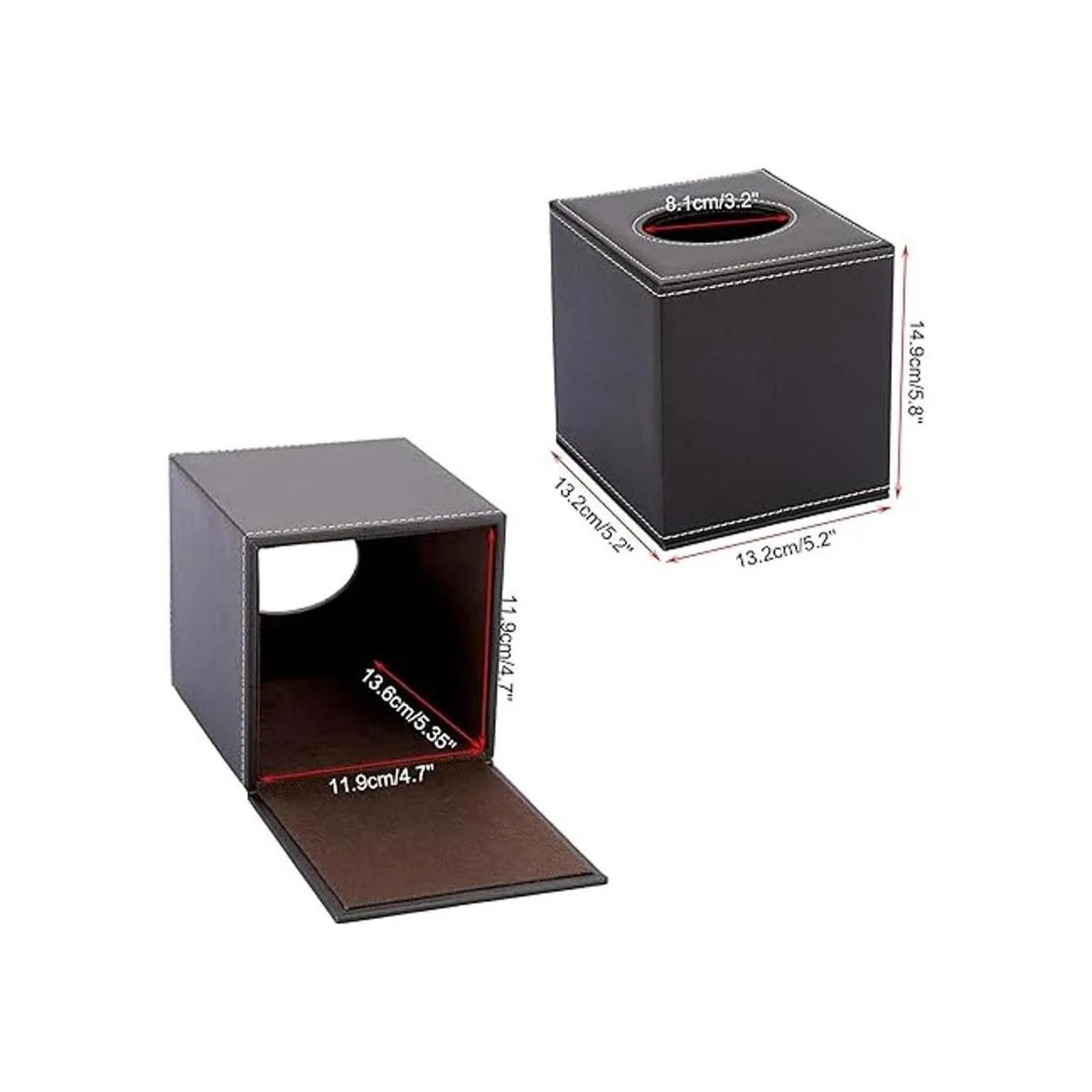 Sumnacon Funda cuadrada de cuero para caja de pañuelos_3