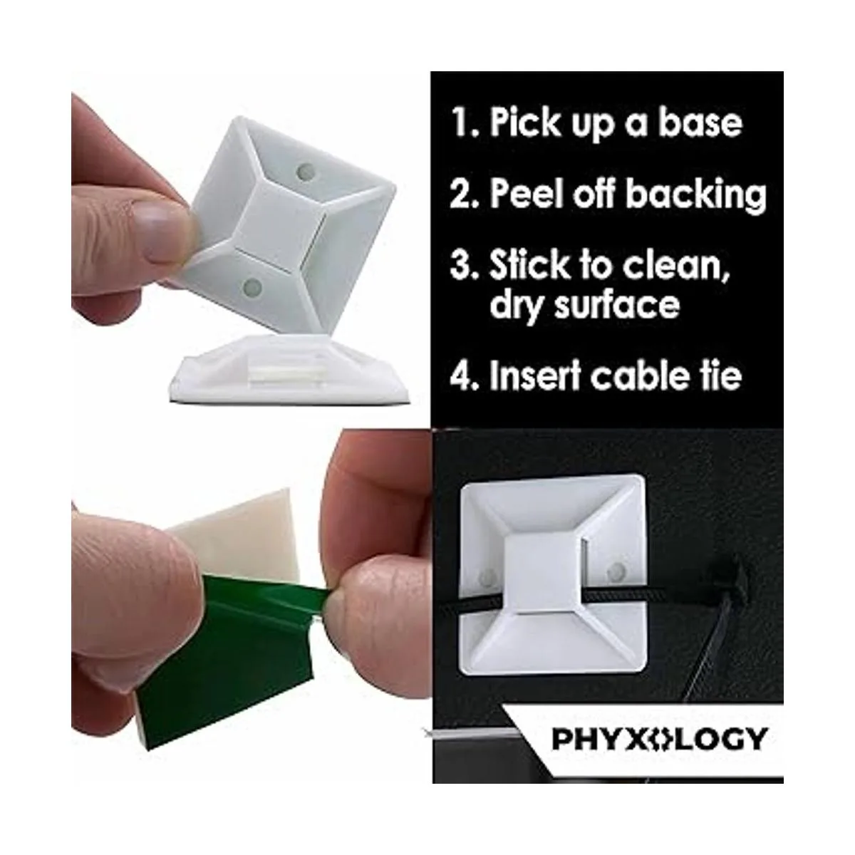 Paquete de 100 soportes para bridas de cables súper_2