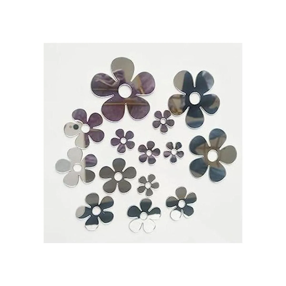 Juego de 50 pequeñas flores calcomanía de espejo tamaños_1