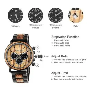 BOBO BIRD Relojes de madera para hombre con estilo de_4