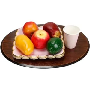 Geeklife Platos de papel dorado para fiesta con borde_5