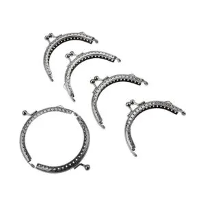 Metálico de flores cartera Bolsa Craft Marco beso cierre_5