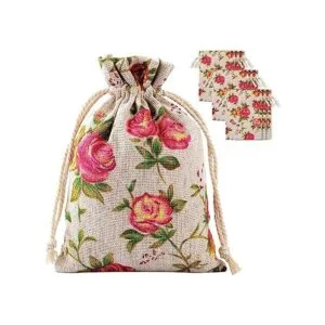 Pangda Paquete de 30 bolsas pequeñas con cordón de rosa de_1