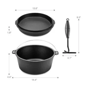 DARTMOOR Horno holandés de hierro fundido presazonado de 9_6