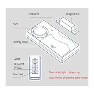 HENDUN Alarma de puerta inalámbrica con control remoto_3