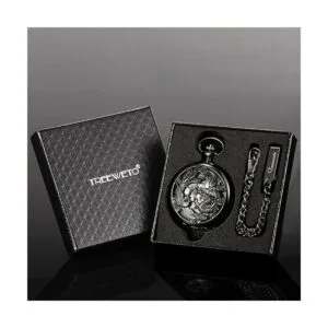 TREEWETO Reloj de bolsillo mecánico de esqueleto para_4