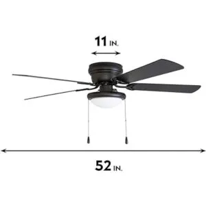 Portage Bay 50251 Hugger Ventilador de techo negro mate_5