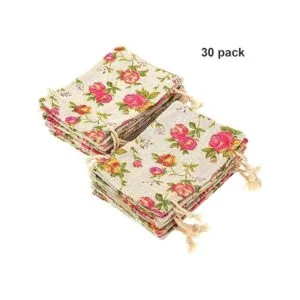 Pangda Paquete de 30 bolsas pequeñas con cordón de rosa de_2