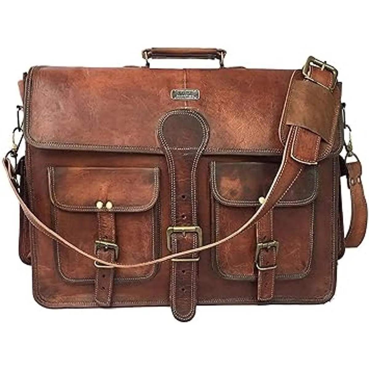 DHK Bolso bandolera de cuero para computadora de 18.0 in_2