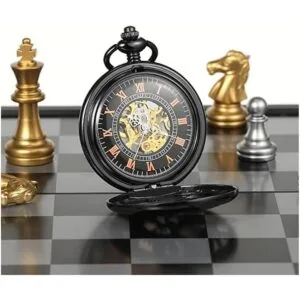 TREEWETO Reloj de bolsillo mecánico de esqueleto para_2