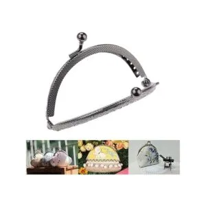 Metálico de flores cartera Bolsa Craft Marco beso cierre_4