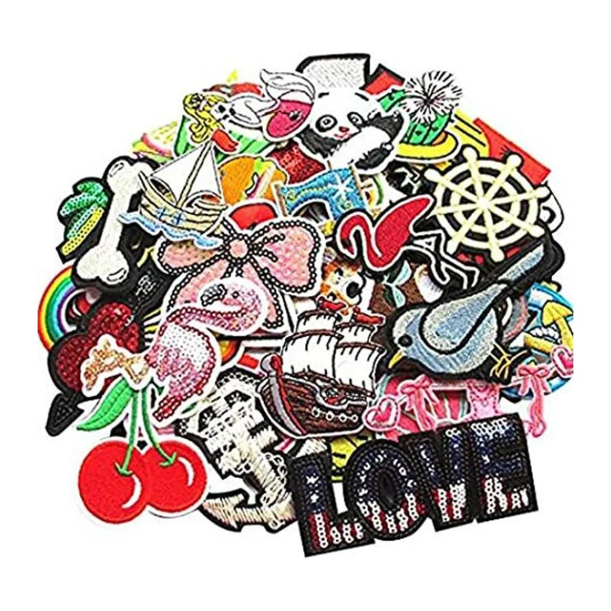 Dandan DIY 100 parches bordados al azar parches para_1