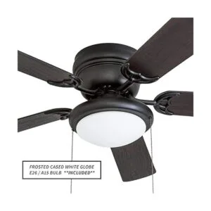 Portage Bay 50251 Hugger Ventilador de techo negro mate_3