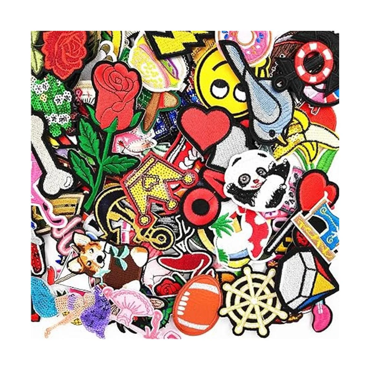 Dandan DIY 100 parches bordados al azar parches para_3