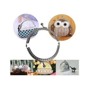 Metálico de flores cartera Bolsa Craft Marco beso cierre_3