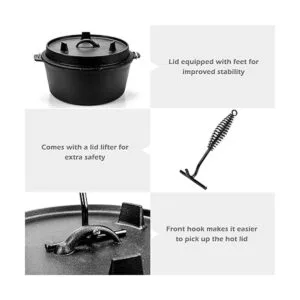 DARTMOOR Horno holandés de hierro fundido presazonado de 9_5