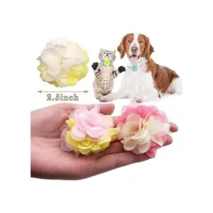 Pet Show Collar de perro lazos encantos flor accesorios_2