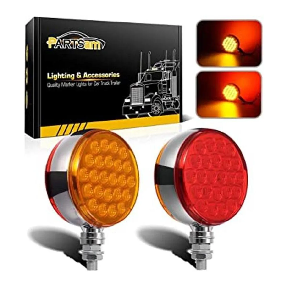 Partsam 2 luces reflectantes redondas de doble cara de 4_1