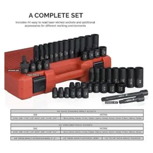 NEIKO 02440A Juego de llaves de impacto de 38 pulgadas_4