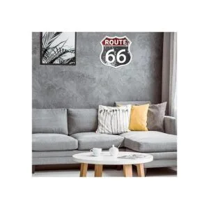 HANTAJANSS Route Señal retro para decoración de pared 66_6