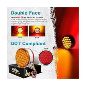 Partsam 2 luces reflectantes redondas de doble cara de 4_2