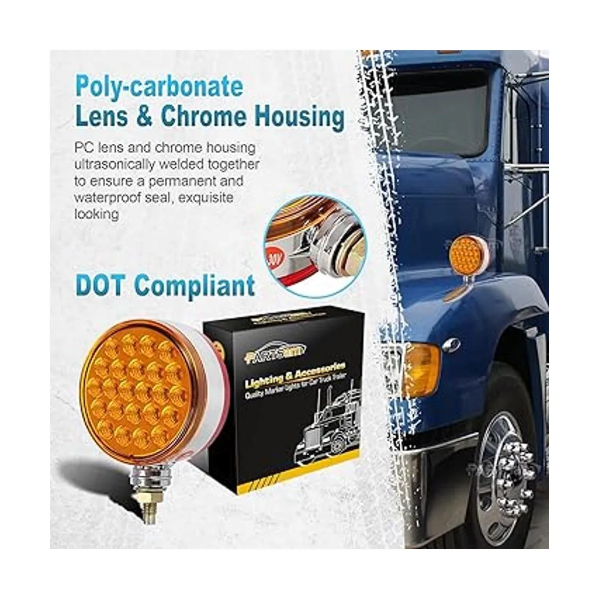 Partsam 2 luces reflectantes redondas de doble cara de 4_3