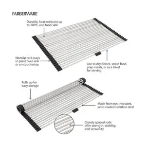 Farberware Alfombrilla enrollable para secar platos sobre_6