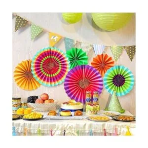 Juego de 12 vibrantes abanicos de papel para colgar_5