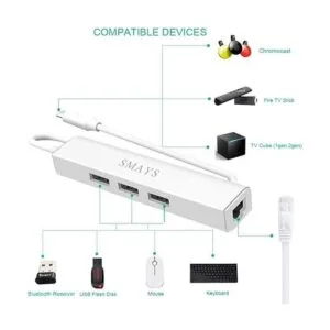 Adaptador Ethernet para TV Stick Cube Chromecast Tivo_5