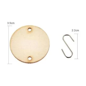 Etiquetas de madera de Navidad con 2 agujeros redondos de_2