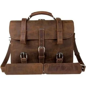 Augus Bolsa de mensajero de cuero para hombres maletín de_2