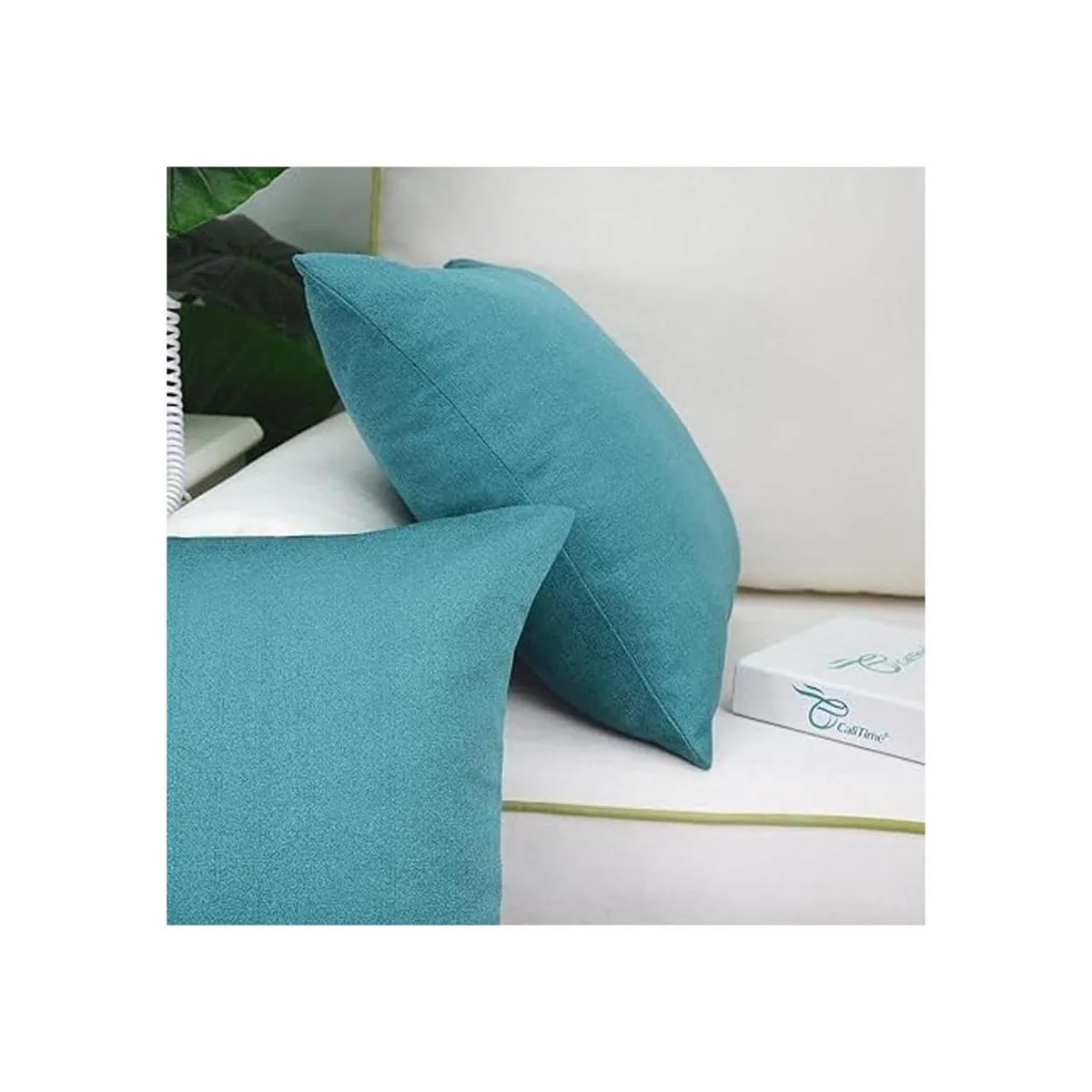 CaliTime Paquete de 2 fundas de almohada suaves para sofá_4