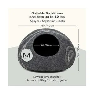 MEOWFIA Premium Felt Cat Bed Cave Handmade 100 Merino_2