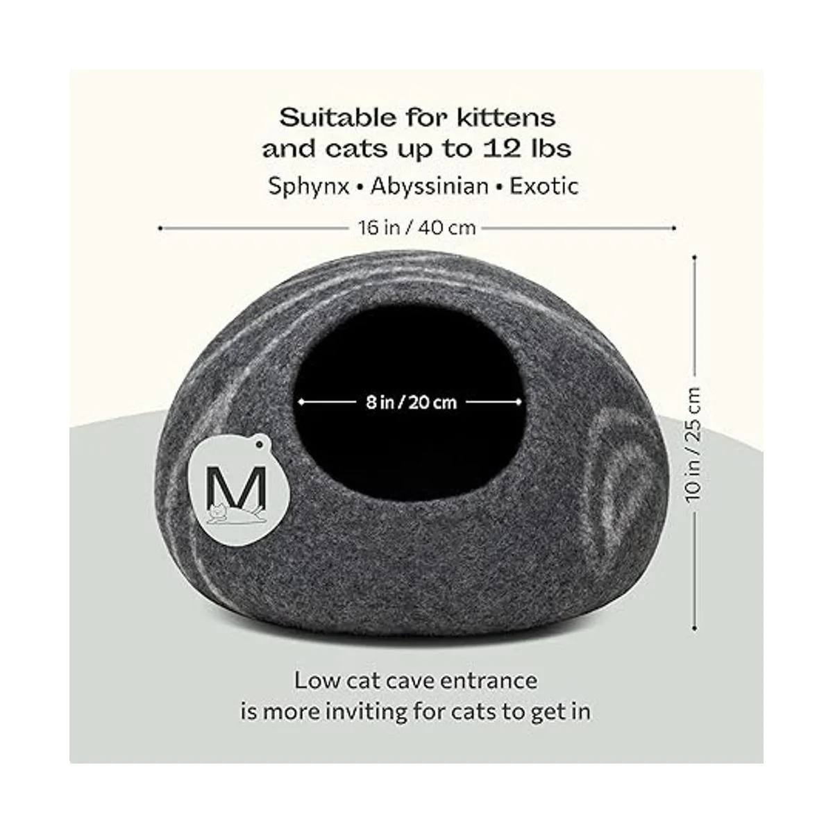 MEOWFIA Premium Felt Cat Bed Cave Handmade 100 Merino_2