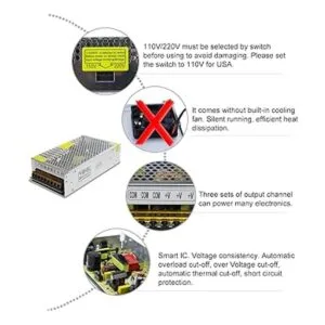 ALITOVE Adaptador de fuente de alimentación DC 24V 10A_3