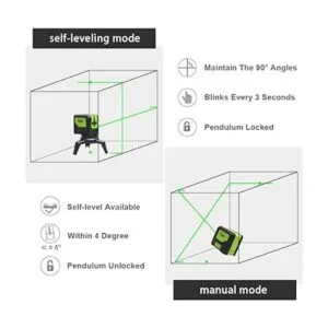 Nivel láser de línea cruzada con 2 puntos de plomada_3