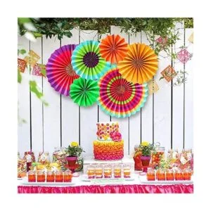 Juego de 12 vibrantes abanicos de papel para colgar_6