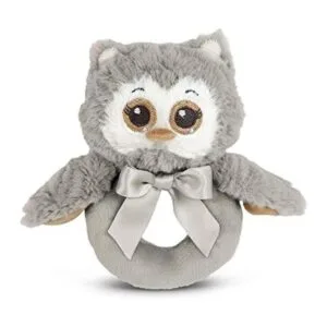 Bearington Baby Lil Owlie Sonajero de peluche 5.5 in_1